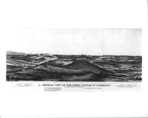 A General View of the Great Battle of Solferino, 24th June 1859, from a Sketch by Chevalier Giacomelli, Published by Lang und Laing, c.1859 by American School